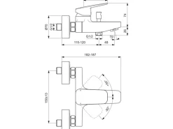 Ideal Standard Badearmatur Aufputz Ceraplan Schwarz Matt