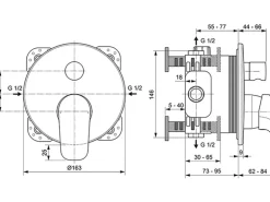 Ideal Standard Badearmatur Ceraflex Unterputz Chrom