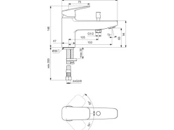 Ideal Standard Badearmatur Ceraplan für Wannenrand Schwarz Matt