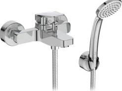 Ideal Standard Badearmatur Ceraplan Chrom Aufputz mit Handbrause-Set