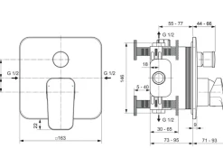 Ideal Standard Badearmatur Unterputz Ceraplan Schwarz Matt