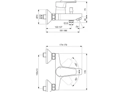 Ideal Standard Badearmatur Esla Aufputz Chrom
