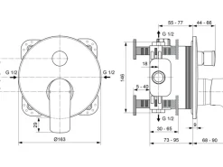 Ideal Standard Badearmatur Connect Air Unterputz Silver Storm