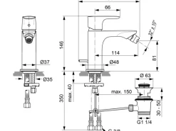 Ideal Standard Bidetarmatur Connect Air Chrom