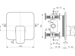 Ideal Standard Brausearmatur Ceraplan Chrom Unterputz
