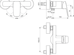 Ideal Standard Brausearmatur Ceraplan Chrom Aufputz