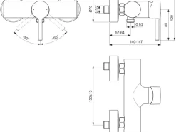 Ideal Standard Brausearmatur Ceraline AP Silk Black