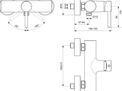 Ideal Standard Brausearmatur Ceraline AP Silk Black