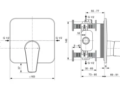 Ideal Standard Brausearmatur Cerafine D Unterputz Chrom