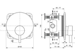 Ideal Standard Brausearmatur Ceraline Unterputz Silk Black