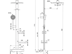 Ideal Standard Duschsystem Einhebel-Armatur mit Regen- und Handbrause Rosé