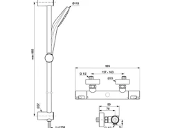 Ideal Standard Duschsystem Ceratherm T50 Aufputz Brausestange 900 mm Chrom