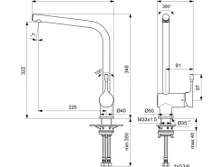 Ideal Standard Küchenarmatur Ceralook hoher Auslauf Chrom