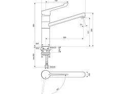 Ideal Standard Küchenarmatur Ceraflex BlueStart Klinikhebel Chrom