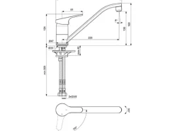 Ideal Standard Küchenarmatur Cerafit Niederdruck BlueStart Chrom