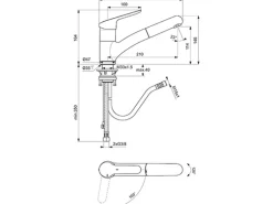 Ideal Standard Küchenarmatur Ceraflex BlueStart herausziehbare Handbrause Chrom