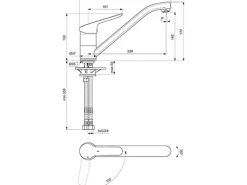 Ideal Standard Küchenarmatur Ceraflex mit Niederdruck BlueStart Chrom
