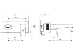 Ideal Standard Wand-Waschtischarmatur Unterputz Ceraplan Schwarz Matt