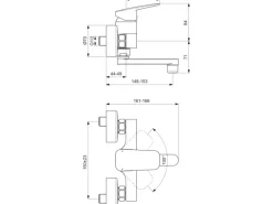 Ideal Standard Wand-Waschtischarmatur Ceraplan Chrom Aufputz