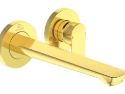 Ideal Standard Wand-Waschtischarmatur Connect Air Ausladung 22,5 cm Brushed Gold