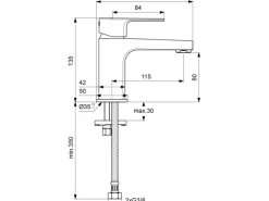 Ideal Standard Waschtischarmatur Cerafine D H80 ohne Ablaufgarnitur Chrom