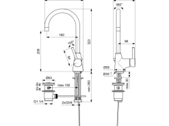 Ideal Standard Waschtischarmatur Ceraline mit hohem Auslauf Chrom