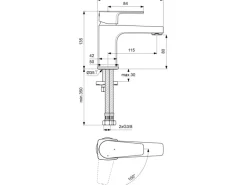 Ideal Standard Waschtischarmatur Cerafine D H80 BlueStart o.Ablaufgarnitur Chrom