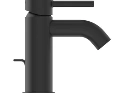 Ideal Standard Waschtischarmatur Ceraline mit Zugknopf-Ablaufgarnitur Silk Black