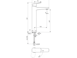 Ideal Standard Waschtischarmatur Ceraplan Chrom o. Ablaufgarnitur BlueStart H250