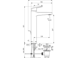 Ideal Standard Waschtischarmatur Ceraplan H250 mit Ablaufgarnitur Schwarz Matt