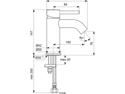 Ideal Standard Waschtischarmatur Ceraline ohne Ablaufgarnitur Silk Black