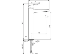 Ideal Standard Waschtischarmatur Ceraplan H250 ohne Ablaufgarnitur Schwarz Matt
