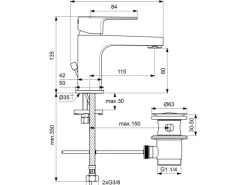 Ideal Standard Waschtischarmatur Cerafine D H80 Chrom