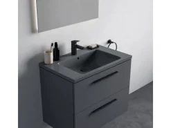 Ideal Standard Waschtischarmatur Ceraplan H90 mit Ablaufgarnitur Schwarz Matt