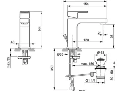 Ideal Standard Waschtischarmatur Edge Slim Chrom