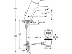Ideal Standard Waschtischarmatur Ceramix Blue Chrom