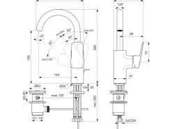 Ideal Standard Waschtischarmatur Ceraplan Chrom H200
