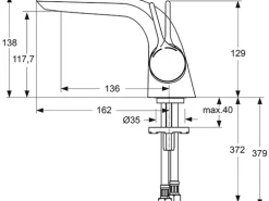 Ideal Standard Waschtischarmatur Melange ohne Ablaufgarnitur Chrom