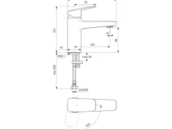 Ideal Standard Waschtischarmatur Ceraplan Chrom o. Ablaufgarnitur BlueStart H90