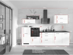 Impuls Küchen Küchenzeile IKZ1320FL 320 cm Grafit  mit E-Geräten