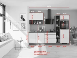 Impuls Küchen Küchenzeile IBZ4280P7 280 cm Weiß ohne E-Geräte