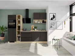 Impuls Küchen Küchenzeile IBZ42807I 280 cm Vulkanbraun ohne E-Geräte