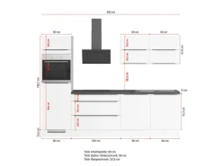 Impuls Küchen Küchenzeile IBZ42807L 280 cm Grafit ohne E-Geräte