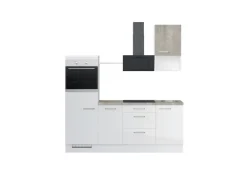 Impuls Küchen Küchenzeile IBZ4215R5 215 cm Weiß Hochglanz ohne E-Geräte