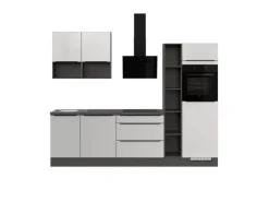 Impuls Küchen Küchenzeile IKZ1280O7 280 cm Weiß mit E-Geräten