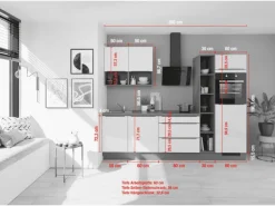 Impuls Küchen Küchenzeile IKZ1280J7 280 cm Vulkanbraun mit E-Geräten