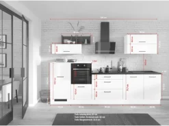 Impuls Küchenzeile 320 cm Alby Blue mit E-Geräte links
