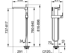 Keuco EHM-Wannenmischer Edition 11 51127 freistehend Chrom