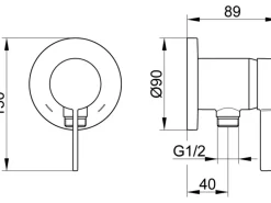 Keuco Einhebelmischer IXMO SOLO 59552 rund Chrom UP-Montage mit Schlauchanschl.