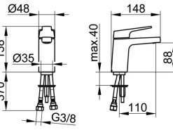Keuco Einhebel-Waschtischmischer Collection Moll 52704 Chrom